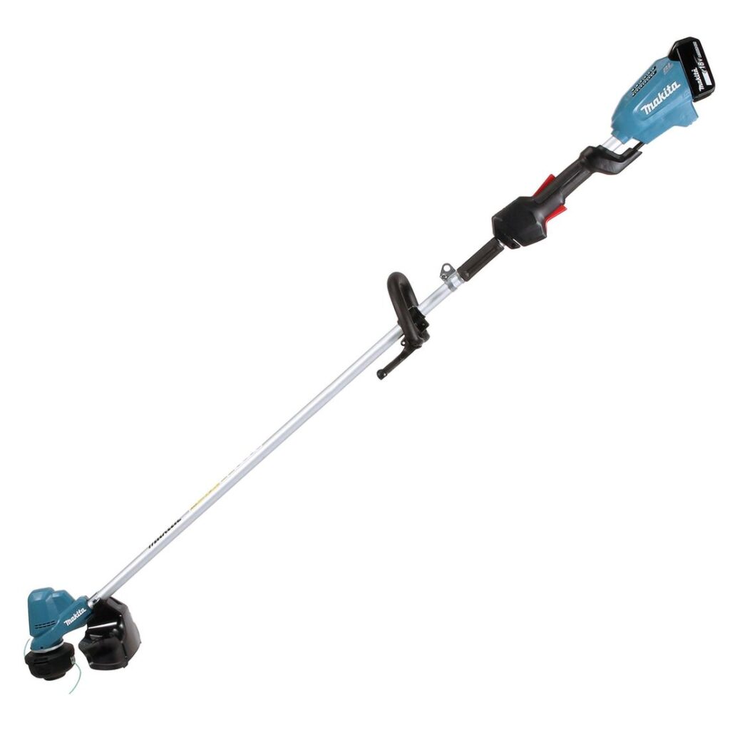 MAKITA Ruohotrimmeri LXT. Kuvassa Ruohotrimmeri LXT vasemmalta sivustapäin yläviistosta.