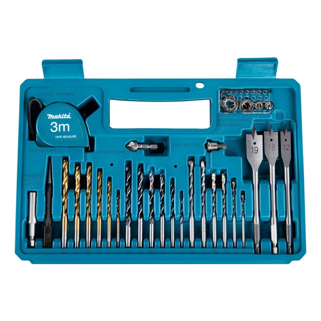 MAKITA Poranterä ja Ruuvikärkisarja 102 osaa. Kuvassa Poranterä ja Ruuvikärkisarja 102 osaa ylhäältäpäin.