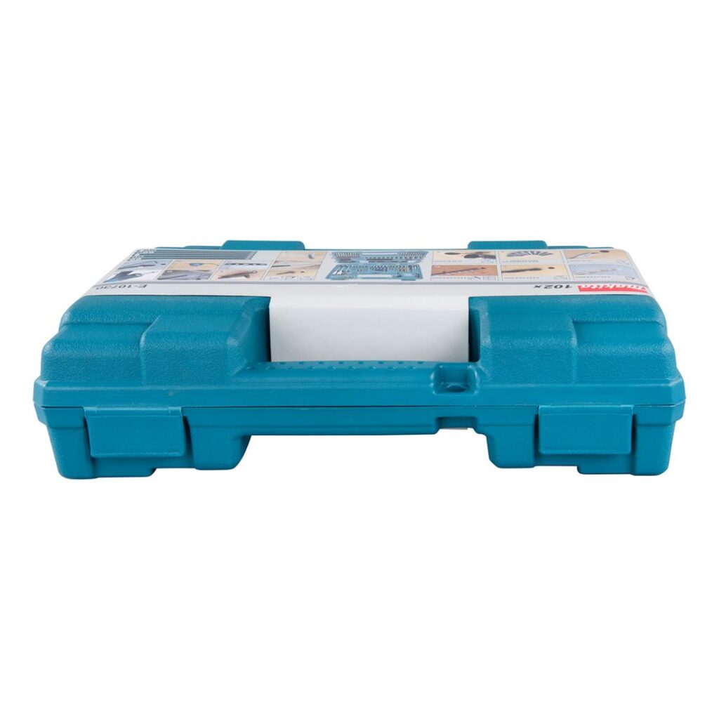 MAKITA Poranterä ja Ruuvikärkisarja 102 osaa. Kuvassa tuotteen myyntipakkaus ylhäältäpäin.