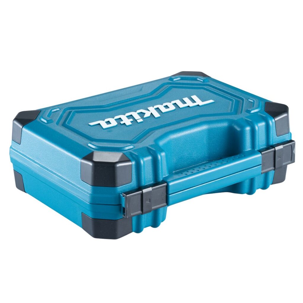 MAKITA Työkalu ja tarvikesarja Makita 76osaa. Kuvassa Työkalu ja tarvikesarja Makita 76osaa oikealta etuyläviistosta.