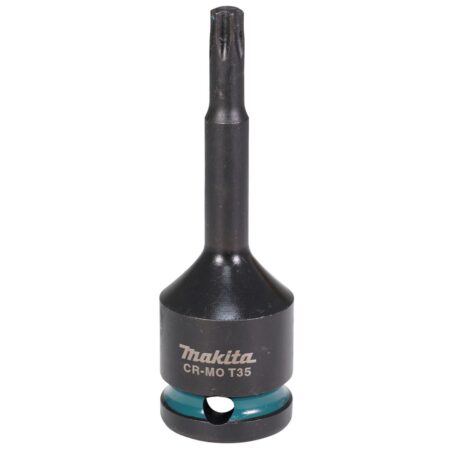 MAKITA Voimahylsy 1/2" Impact Black T35 x 78 mm. Kuvassa Voimahylsy 1/2" Impact Black T35 x 78 mm edestäpäin yläviistosta.