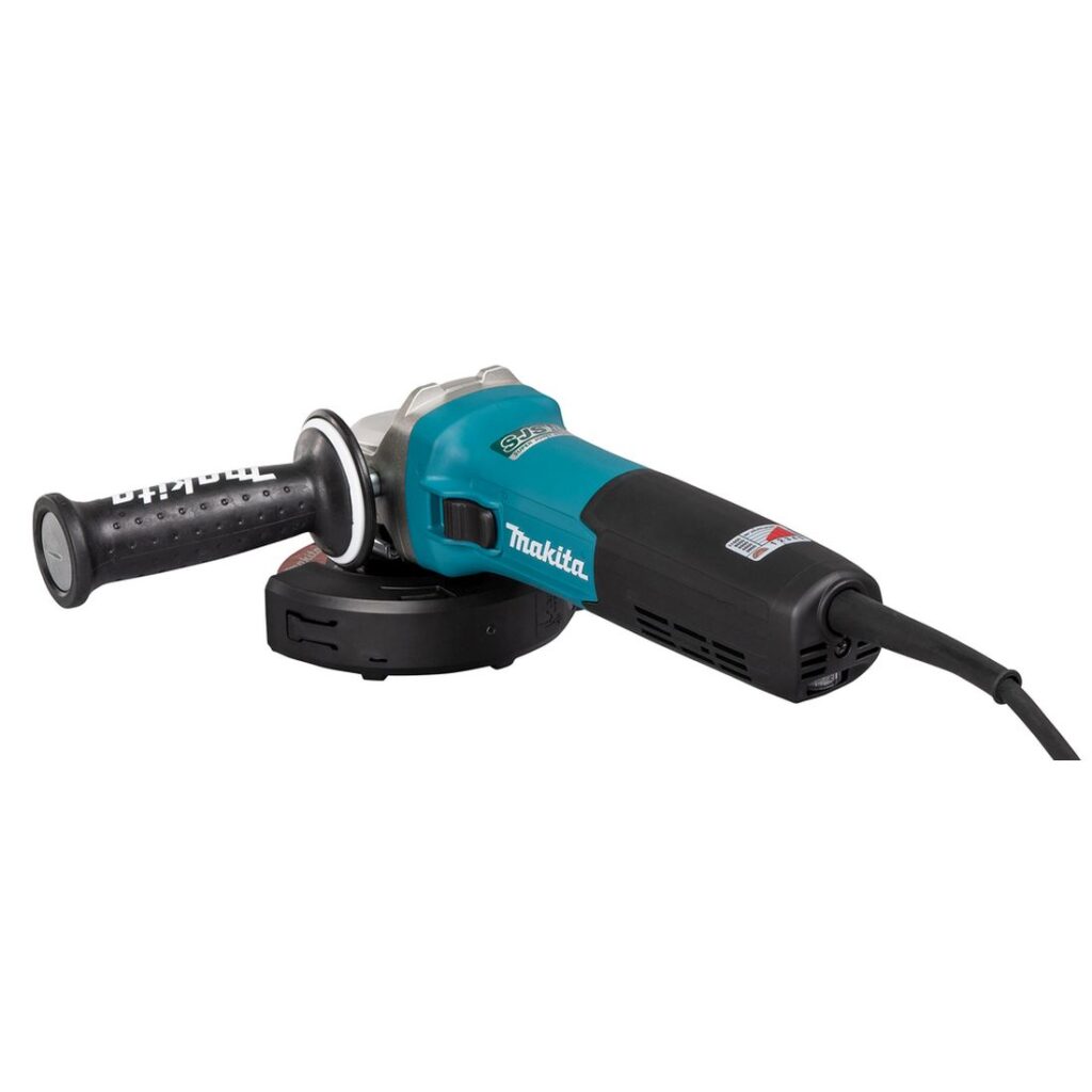 MAKITA Kulmahiomakone GA5090X01. Kuvassa Kulmahiomakone GA5090X01 vasemmalta takayläviistosta.