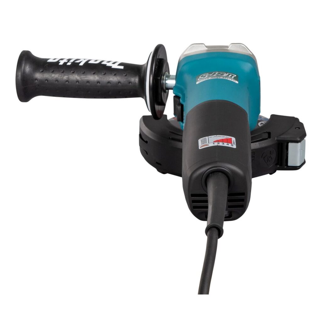 MAKITA Kulmahiomakone GA5090X01. Kuvassa Kulmahiomakone GA5090X01 takaapäin yläviistosta.