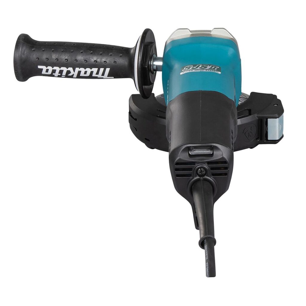 MAKITA Kulmahiomakone GA9080. Kuvassa Kulmahiomakone GA9080 takaapäin yläviistosta.