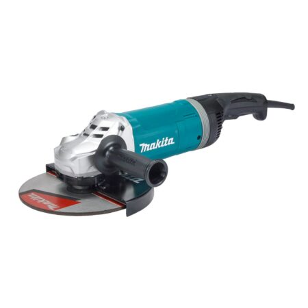 MAKITA Kulmahiomakone GA9080. Kuvassa Kulmahiomakone GA9080 oikealta etuyläviistosta.