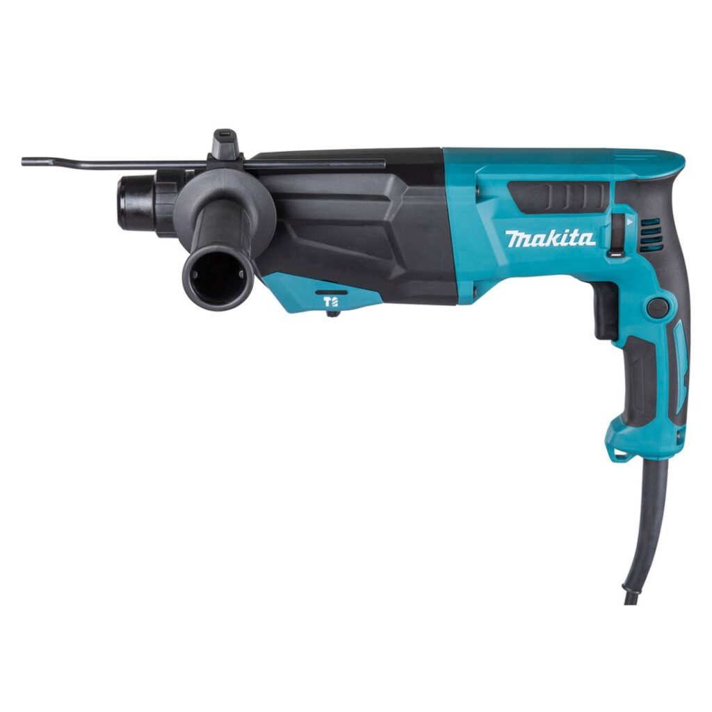 MAKITA Poravasara HR2670. Kuvassa Poravasara HR2670 vasemmalta sivustapäin yläviistosta.