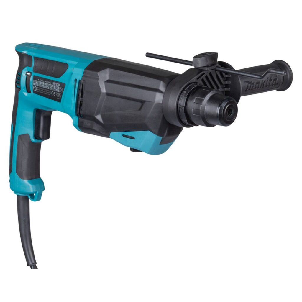 MAKITA Poravasara HR2670. Kuvassa Poravasara HR2670 vasemmalta etuyläviistosta.