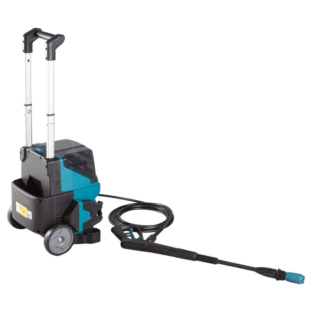 MAKITA Painepesuri XGT HW001G. Kuvassa Painepesuri XGT oikealta takayläviistosta.