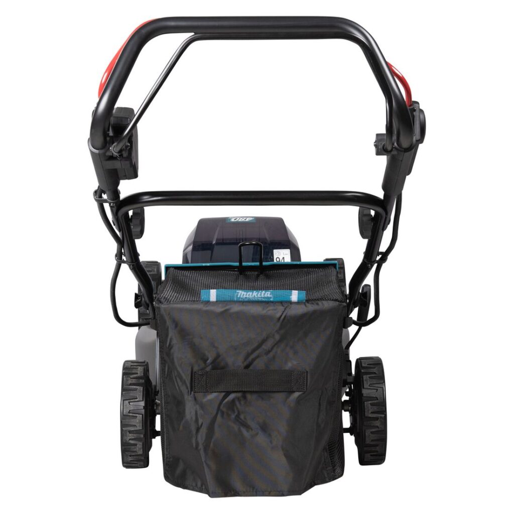 MAKITA Ruohonleikkuri XGT. Kuvassa Ruohonleikkuri XGT takaapäin yläviistosta.