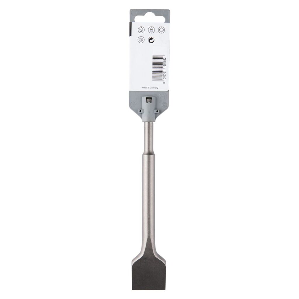 MAKITA Kaakelitaltta SDS-PLUS 40 x 200 mm P-24941. Kuvassa Kaakelitaltta SDS-PLUS 40 x 200 mm P-24941:n myyntipakkaus takaapäin.