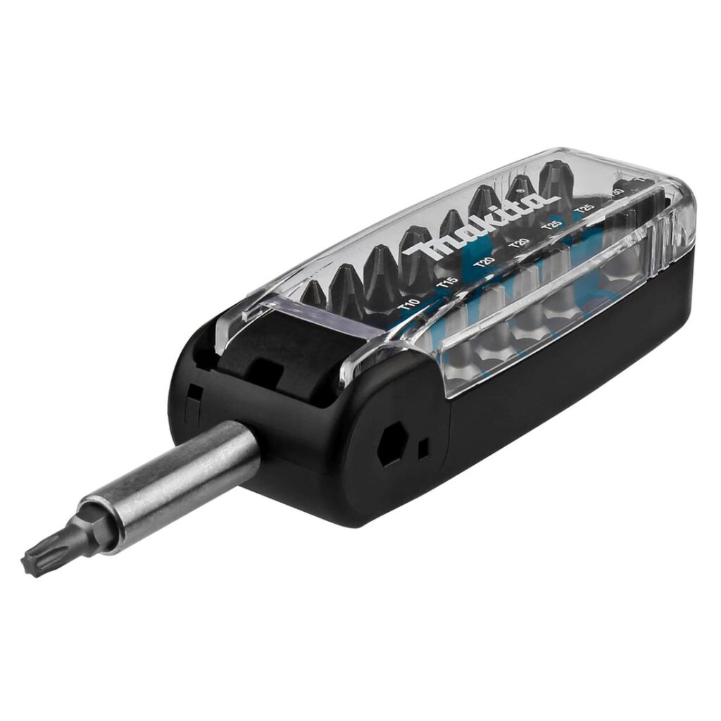 MAKITA Ruuvikärkisarja 17osaa. Kuvassa Ruuvikärkisarja 17osaa oikealta etuyläviistosta.