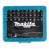 MAKITA Ruuvikärkisarja räikällä 32osaa. Kuvassa Ruuvikärkisarja räikällä 32osaa ylhäältäpäin.