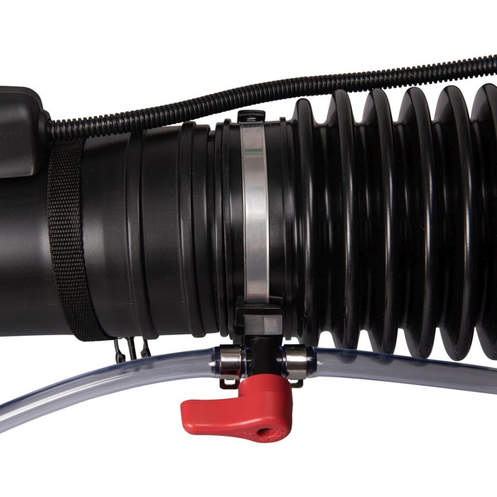 MAKITA Reppuruisku XGT. Lähikuvassa Reppuruisku XGT:n virtausventtiili.