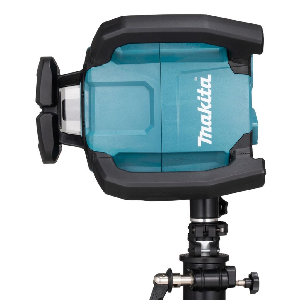 MAKITA Pyörivä laser LXT SKR001. Kuvassa Pyörivä laser LXT SKR001 kiinnitettynä tukijalkaan.