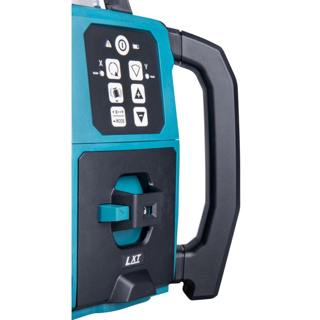 MAKITA Pyörivä laser LXT SKR001. Lähikuvassa Pyörivä laser LXT SKR001:n käyttönäppäimet.