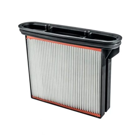 Polyestersuodatin. Kuvassa polyesterisuodatin oikealta etuyläviistosta.