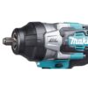 MAKITA Iskevä mutterinväännin XGT TW002G. Lähikuvassa Iskevä mutterinväännin XGT TW002G:n 1/2" kara sivustapäin.