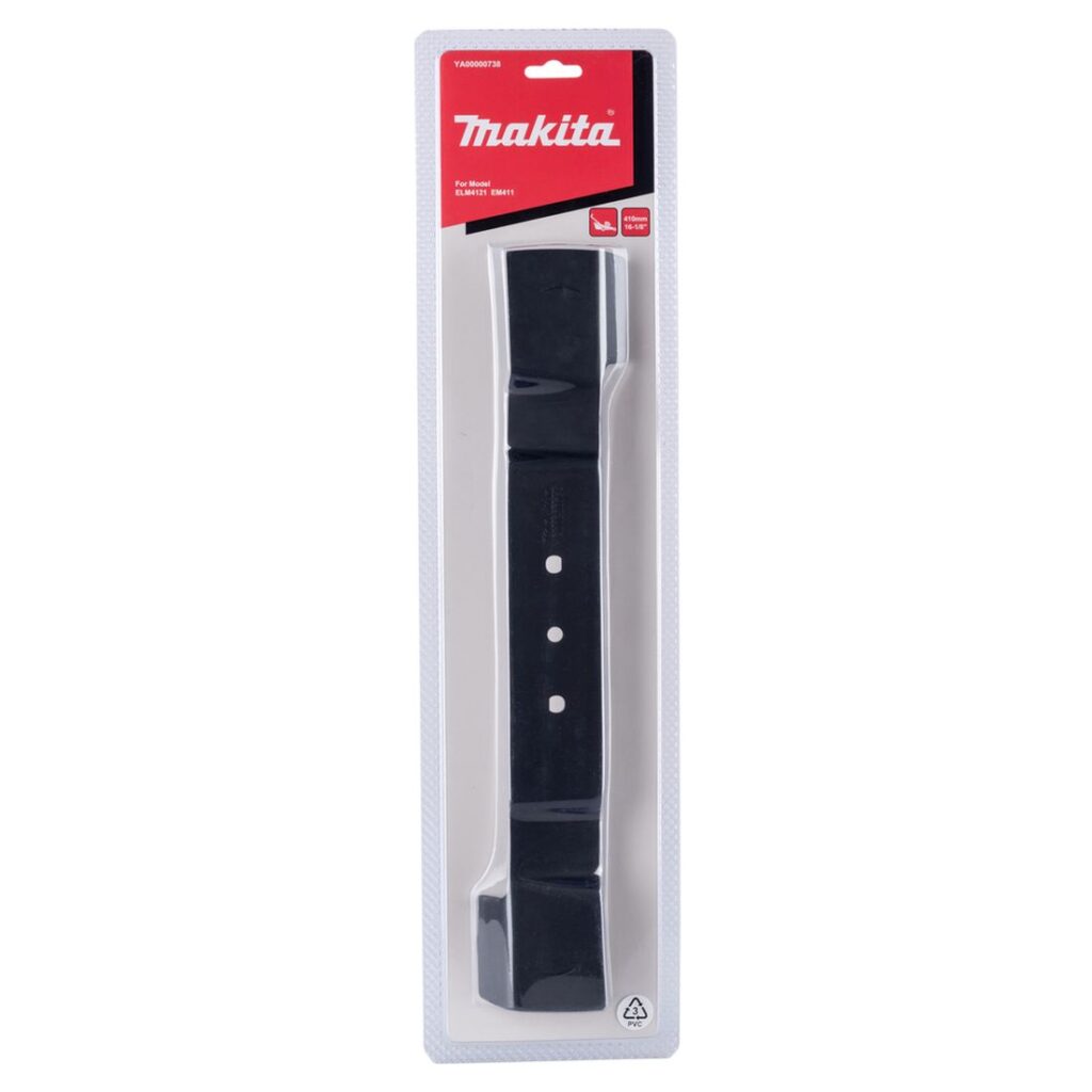 MAKITA Ruohonleikkurin terä 410 mm. Kuvassa tuotteen myyntipakkaus edestäpäin.