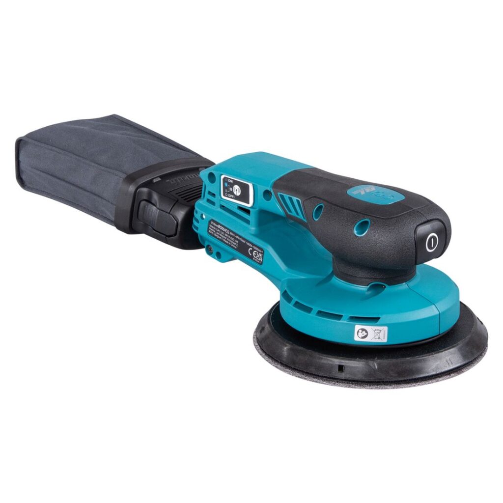 MAKITA Epäkeskohiomakone XGT ® BO004CG. Kuvassa epäkeskohiomakone vasemmalta etuyläviistosta.