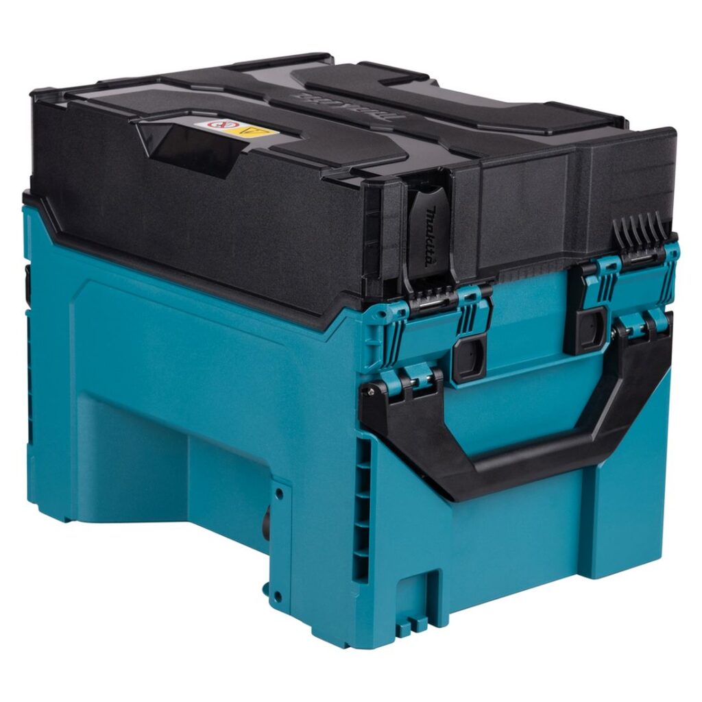 MAKITA Latausasema XGT ®, 8 porttia. Kuvassa latausasema oikealta takayläviistosta.