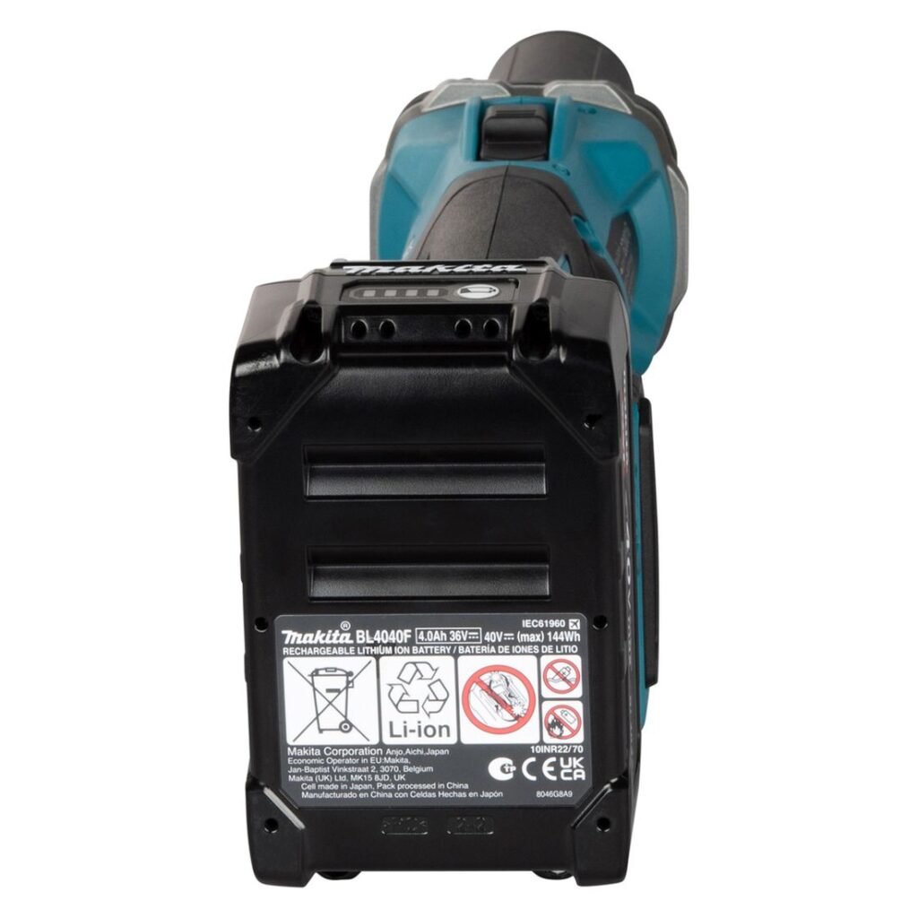 MAKITA Suorahiomakone XGT. Kuvassa suorahiomakone takaapäin.